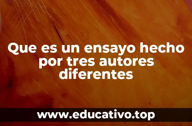 Que es un ensayo hecho por tres autores diferentes