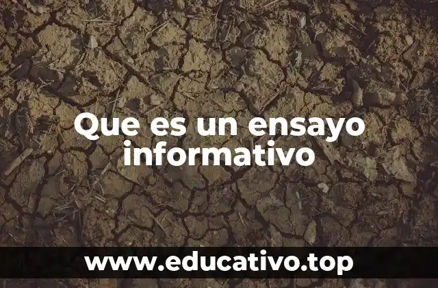 Que es un ensayo informativo