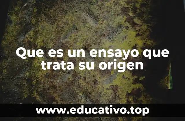 Que es un ensayo que trata su origen