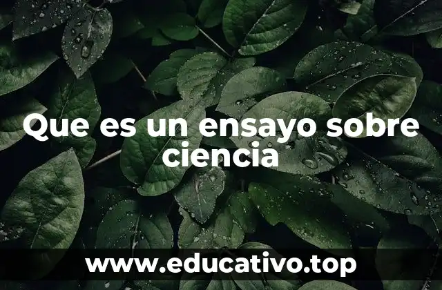 Que es un ensayo sobre ciencia