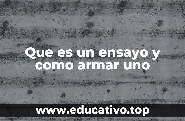 Que es un ensayo y como armar uno