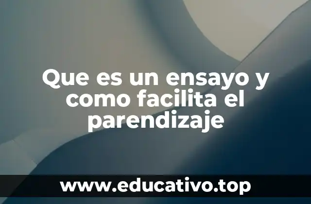 Que es un ensayo y como facilita el parendizaje
