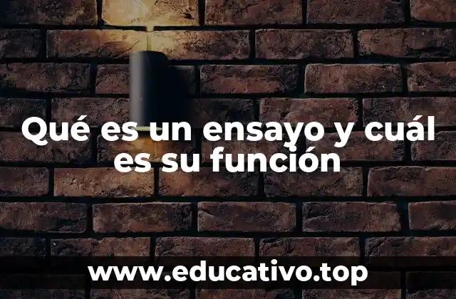 Qué es un ensayo y cuál es su función