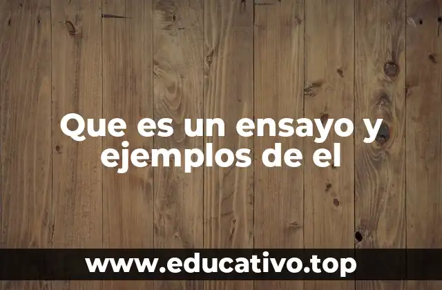 Que es un ensayo y ejemplos de el