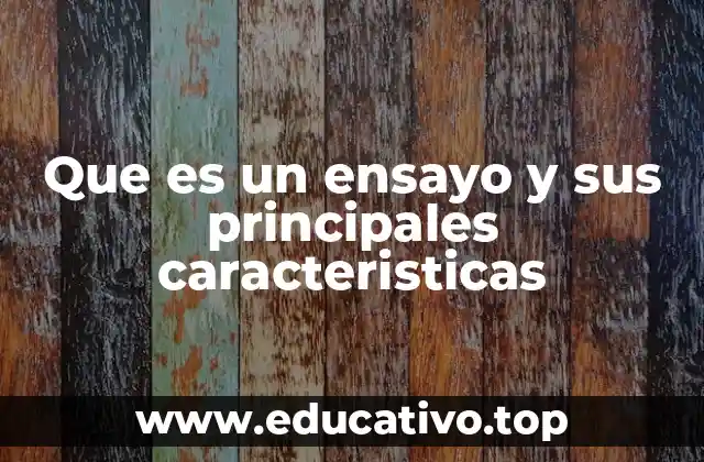 Que es un ensayo y sus principales caracteristicas