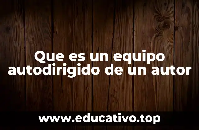 Que es un equipo autodirigido de un autor