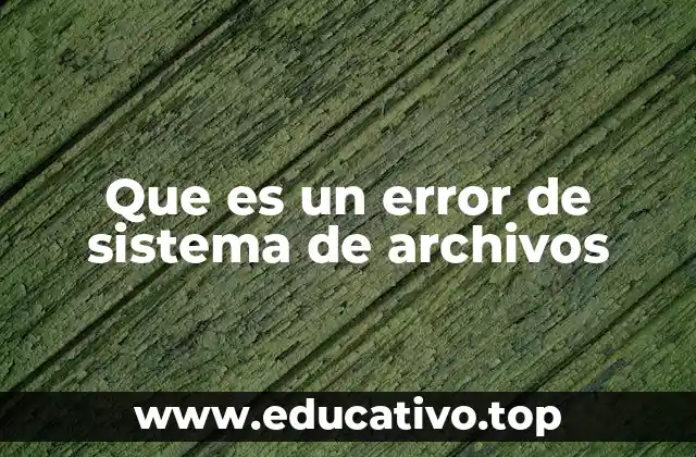 Que es un error de sistema de archivos