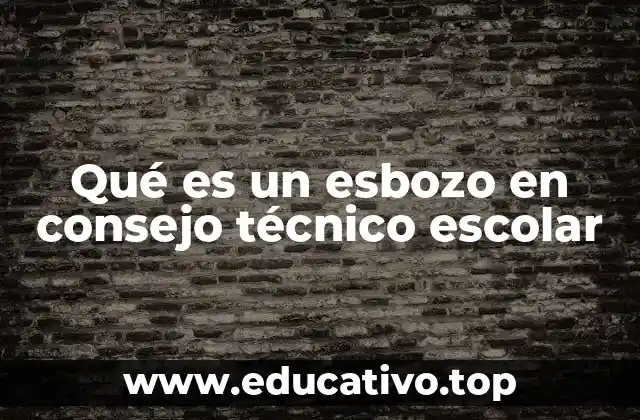 Qué es un esbozo en consejo técnico escolar