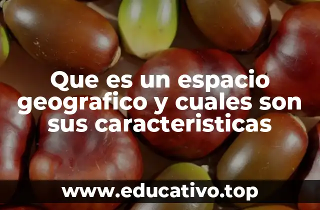 Que es un espacio geografico y cuales son sus caracteristicas