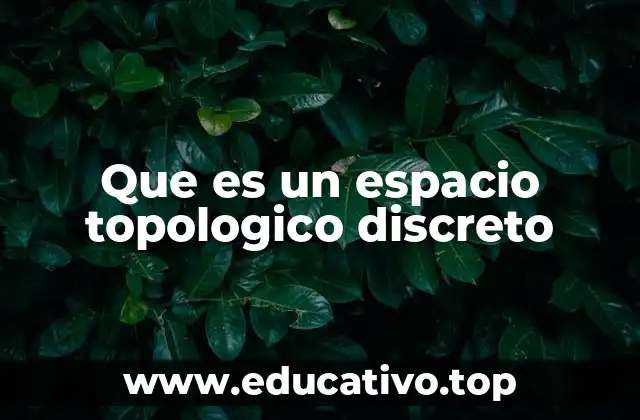 Que es un espacio topologico discreto