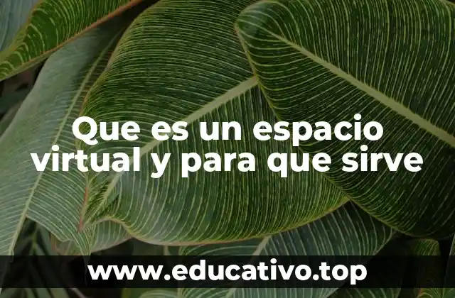 Que es un espacio virtual y para que sirve