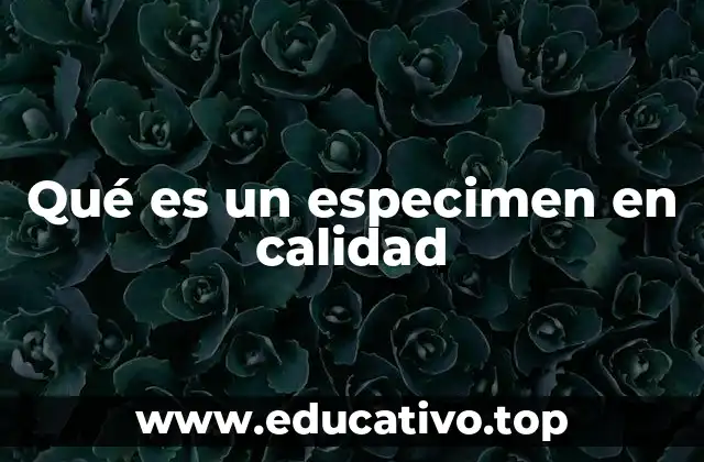 Qué es un especimen en calidad