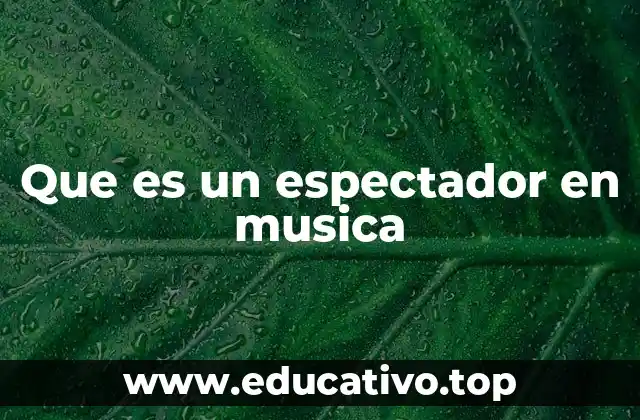 Que es un espectador en musica