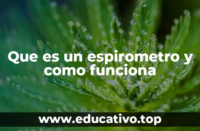 Que es un espirometro y como funciona