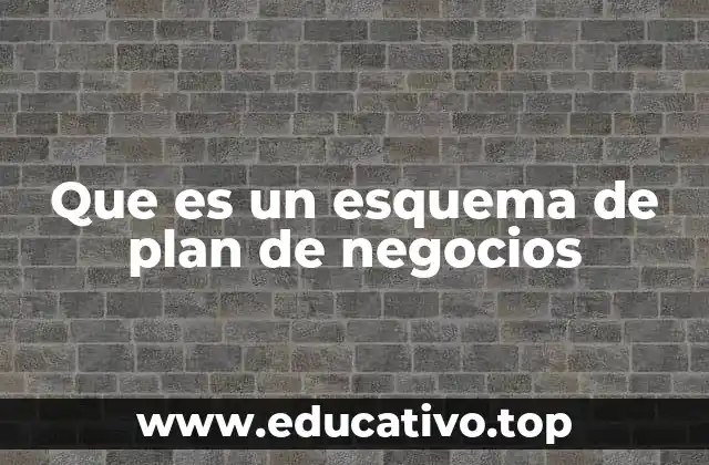 Que es un esquema de plan de negocios