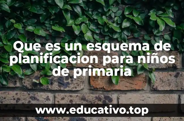 Que es un esquema de planificacion para niños de primaria