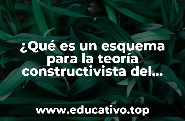 ¿Qué es un esquema para la teoría constructivista del aprendizaje?