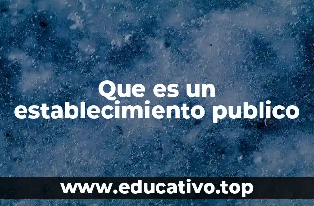 Que es un establecimiento publico