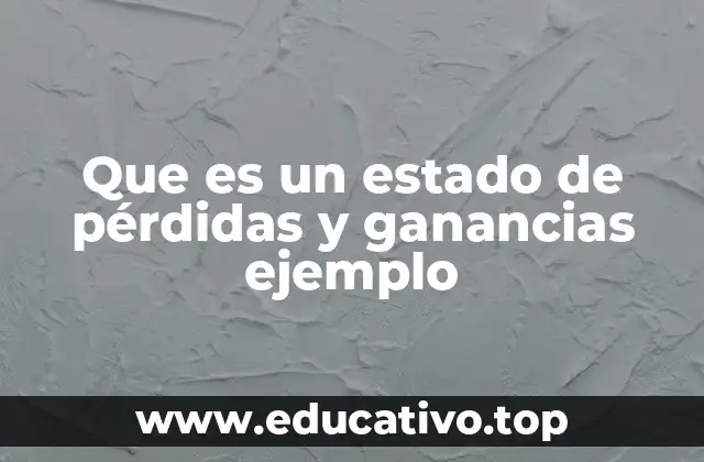 Que es un estado de pérdidas y ganancias ejemplo