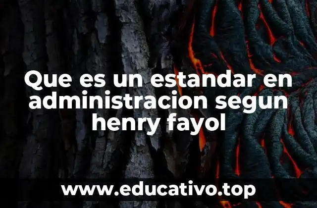 Que es un estandar en administracion segun henry fayol