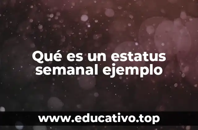 Qué es un estatus semanal ejemplo