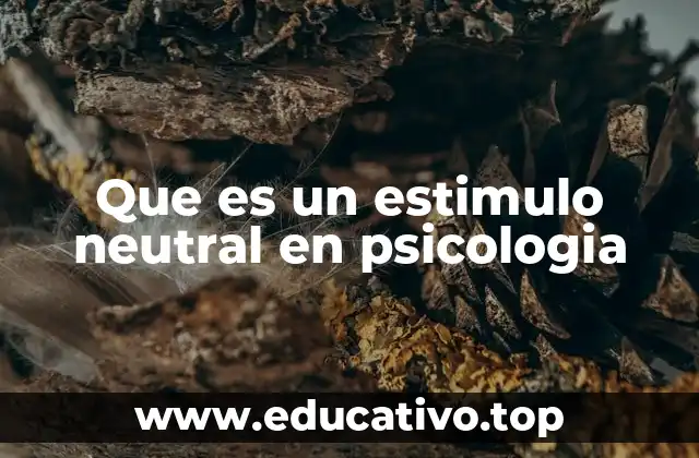 Que es un estimulo neutral en psicologia