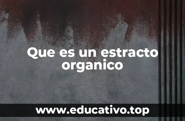 Que es un estracto organico