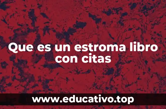 Que es un estroma libro con citas