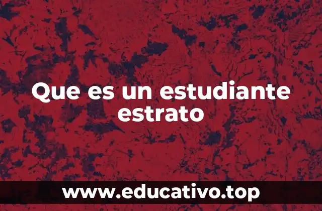 Que es un estudiante estrato