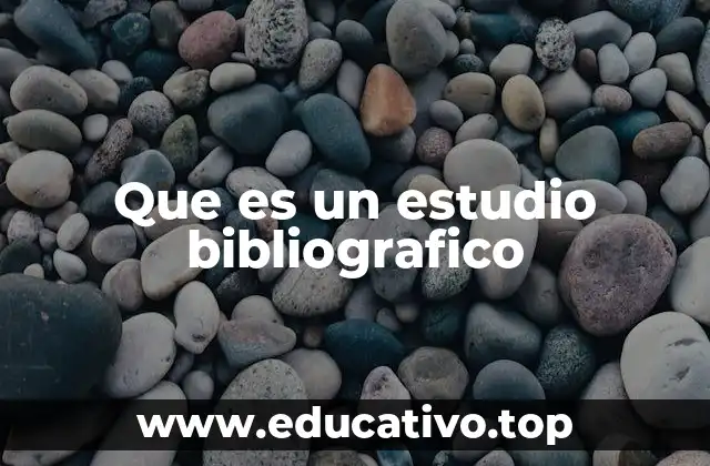 Que es un estudio bibliografico