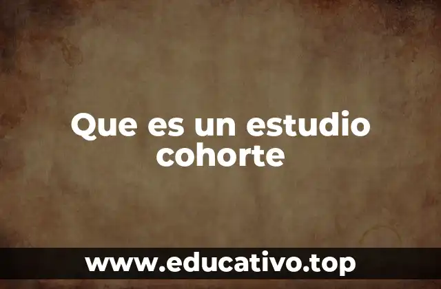 Que es un estudio cohorte