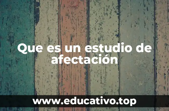 Que es un estudio de afectación