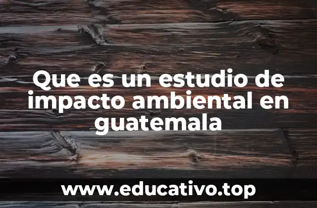 Que es un estudio de impacto ambiental en guatemala