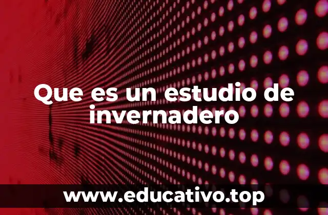 Que es un estudio de invernadero