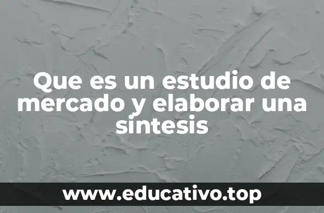 Que es un estudio de mercado y elaborar una sintesis