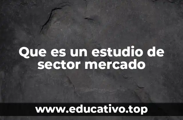 Que es un estudio de sector mercado
