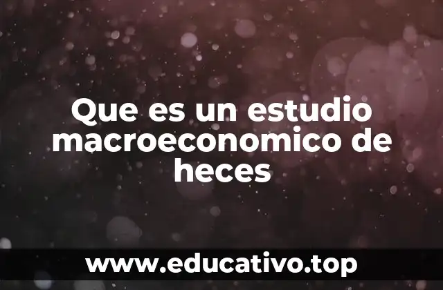 Que es un estudio macroeconomico de heces