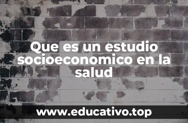 Que es un estudio socioeconomico en la salud