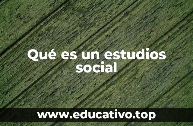 Qué es un estudios social
