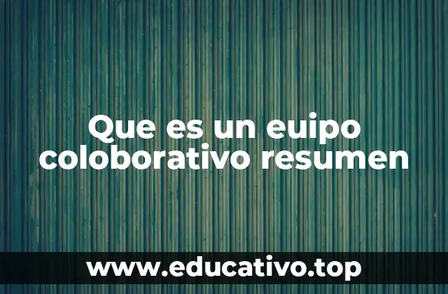 Que es un euipo coloborativo resumen