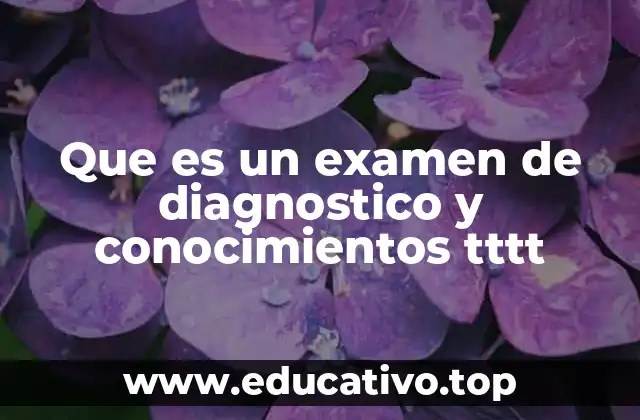 Que es un examen de diagnostico y conocimientos tttt