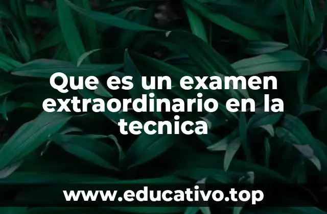 Que es un examen extraordinario en la tecnica