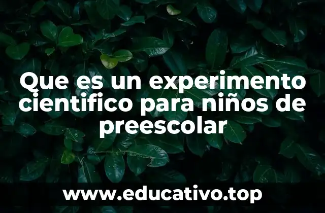 Que es un experimento cientifico para niños de preescolar