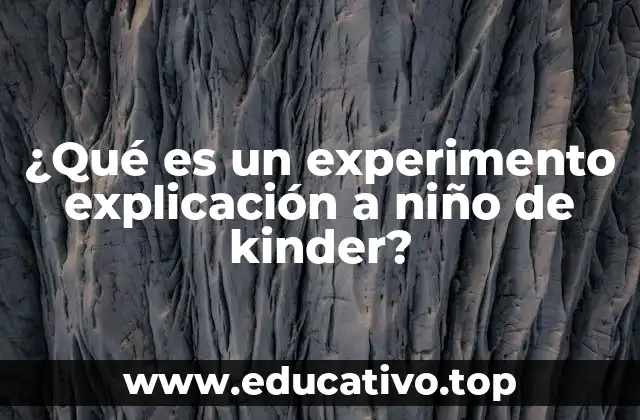 ¿Qué es un experimento explicación a niño de kinder?