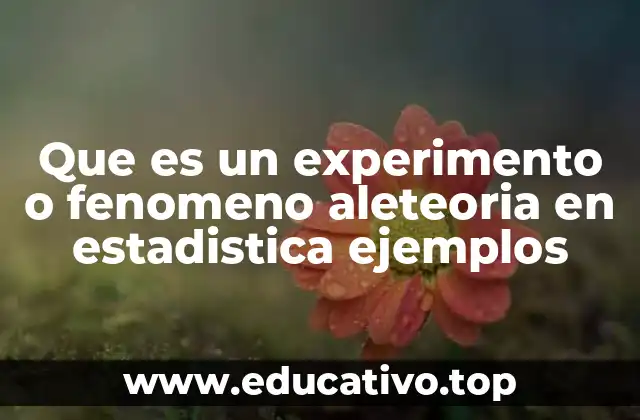 Que es un experimento o fenomeno aleteoria en estadistica ejemplos