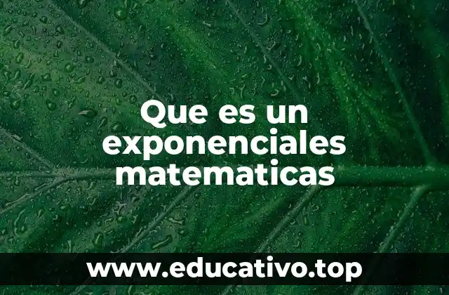 Que es un exponenciales matematicas