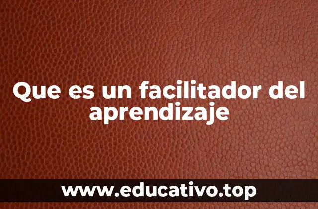 Que es un facilitador del aprendizaje