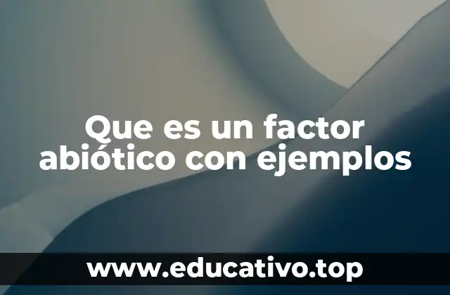 Que es un factor abiótico con ejemplos