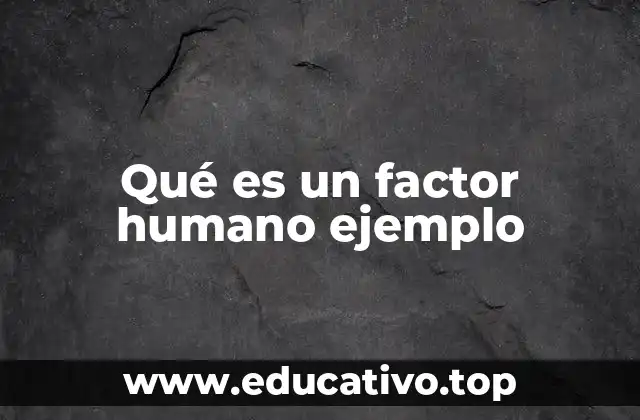 Qué es un factor humano ejemplo