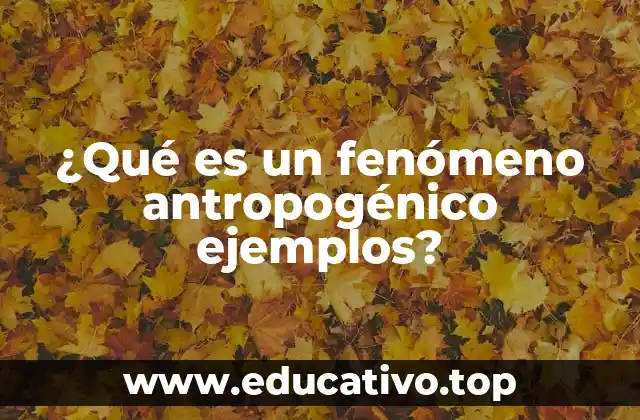 ¿Qué es un fenómeno antropogénico ejemplos?